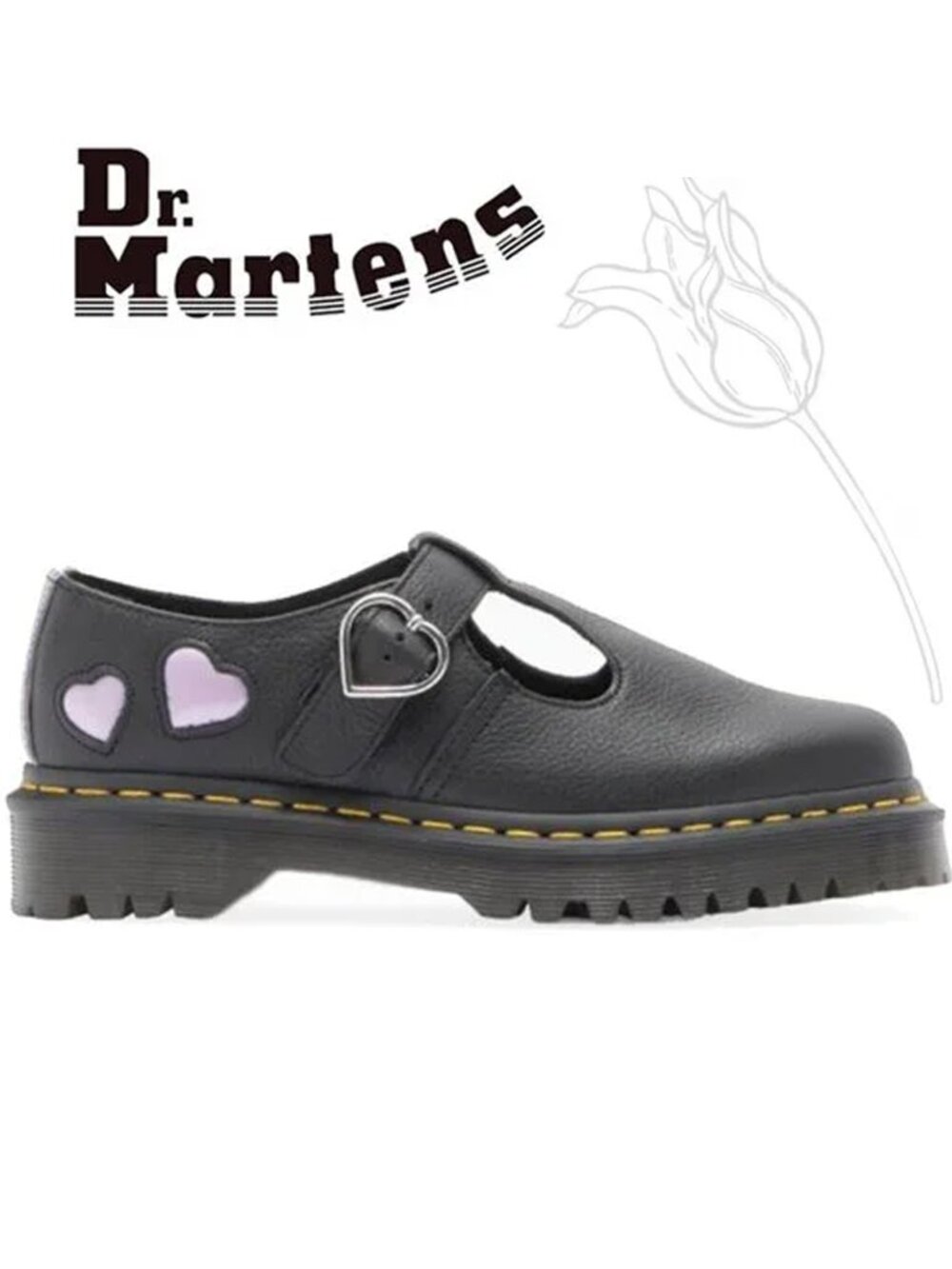 DR MARTINS Polley Heart T-Bar Shoe